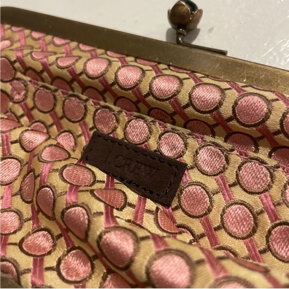 Vintage J.Crew Satin Kiss-Lock Evening Clutch w Mirror - Picture 7 of 12